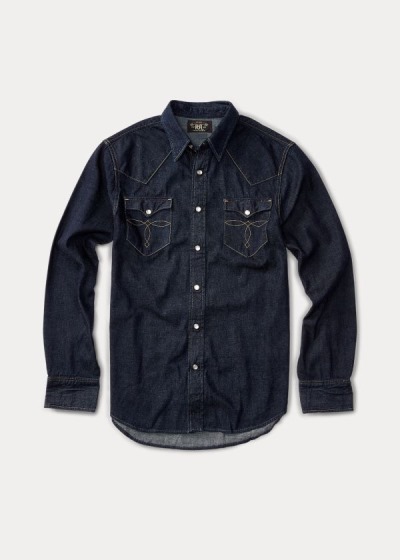 Men's Ralph Lauren Slim Fit Denim Western Shirts | 631297IRM